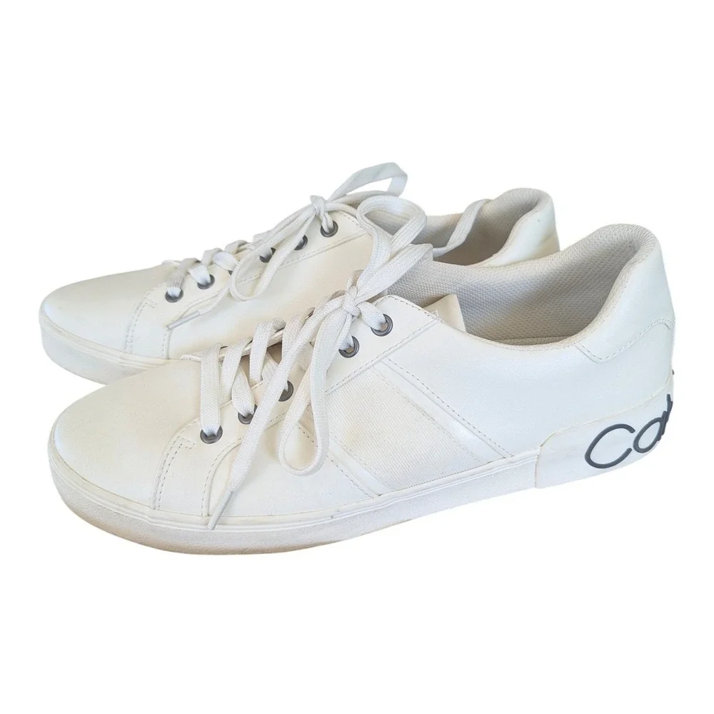 Calvin Klein Sneakers Mens 10.5 White CMROVER Low Top Logo‎ Streetwear Casual